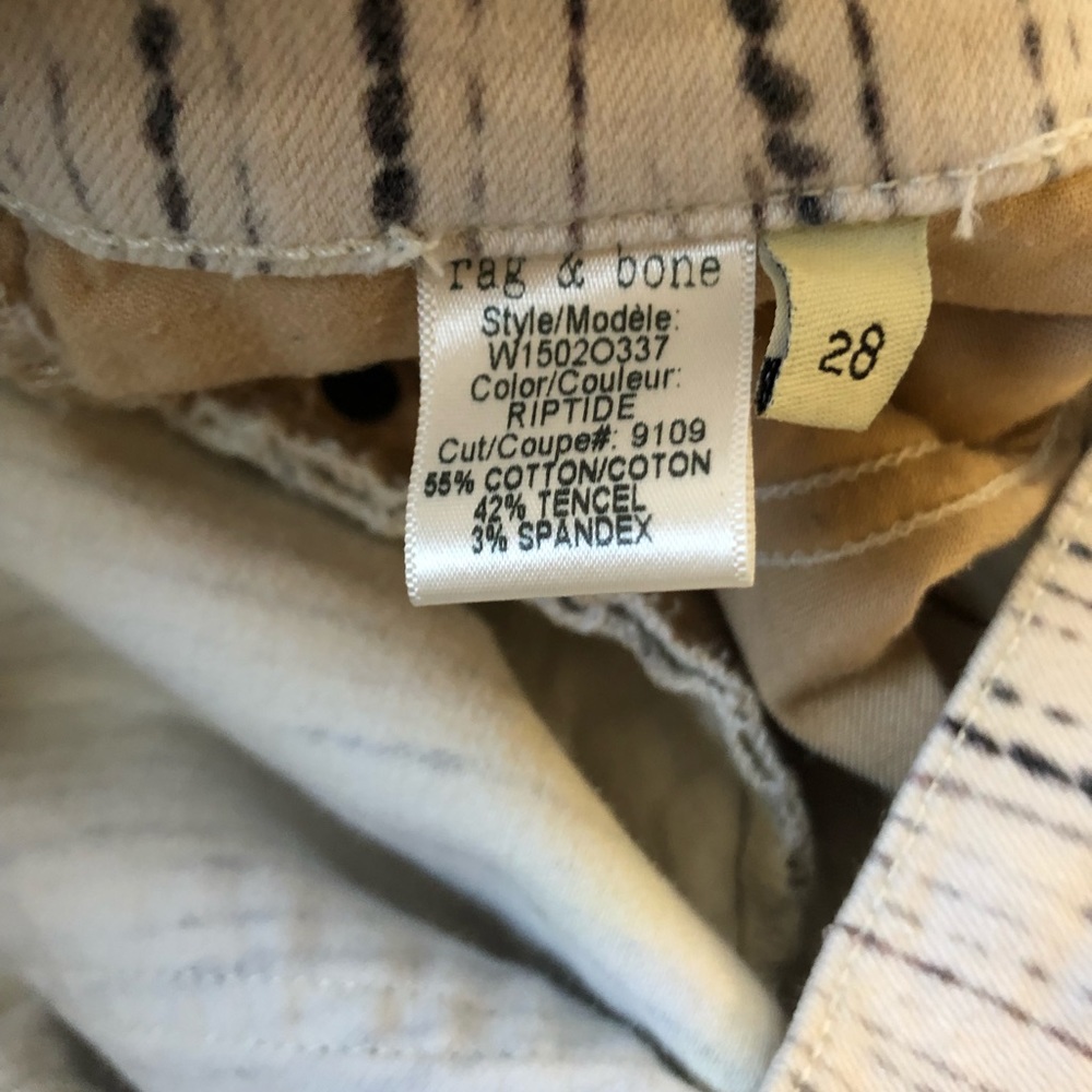 ❌SOLD❌ Rag & Bone Riptide Cream Ivory Skinny - Picture 8 of 8
